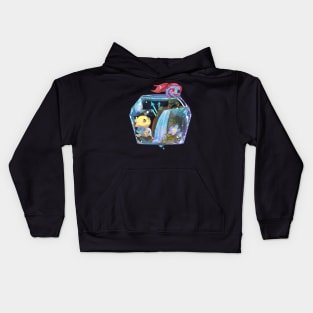 ut-Undyne Alphys in waterfall Kids Hoodie